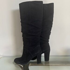Nine West Black Suede Heeled Boots